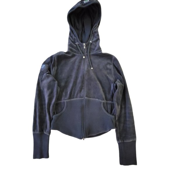 USAPro Womens Velour Track Suit Small Grey Hooded Faith Fearless Female Y2K - Picture 2 of 16